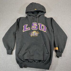 Colosseum LSU Tigers Hoodie Mens M Charcoal Gray Pullover Kangaroo Pocket